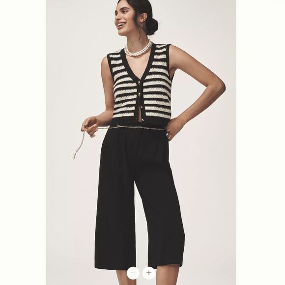 Anthropologie Maeve Pleated Culotte Trousers - Picture 1 of 4